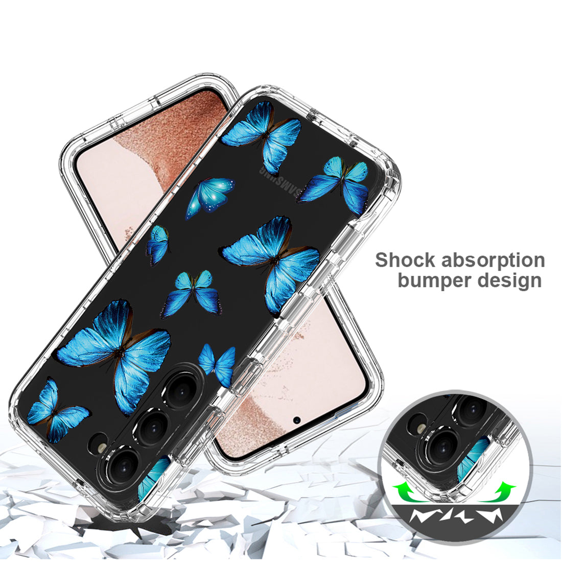 For Samsung Galaxy S23 Pattern Printing PC TPU 2-in-1 Phone Case Anti-scratch Transparent Cover For Samsung Galaxy S23 Pattern Printing PC TPU 2-in-1 Phone Case Anti-scratch Transparent Cover